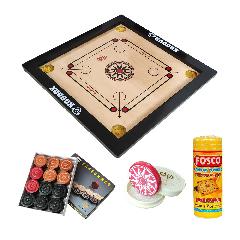 KOODOX Carrom Board Set Club - Small Size (Border Size - 1.5 Inch)